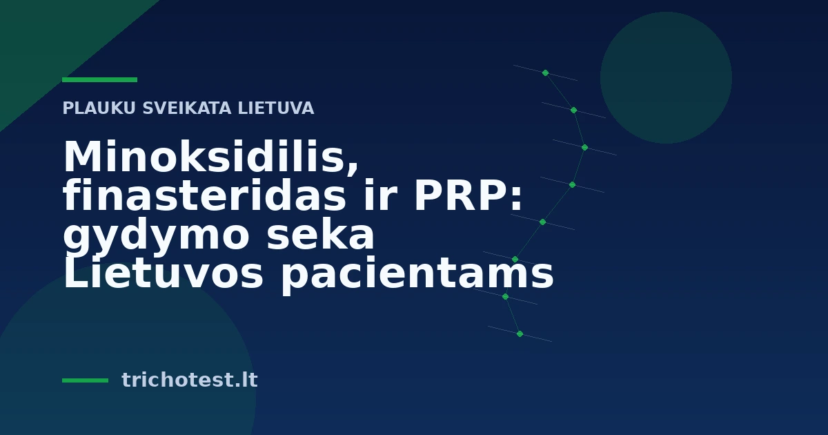 Minoksidilis, finasteridas ir PRP: gydymo seka Lietuvos pacientams